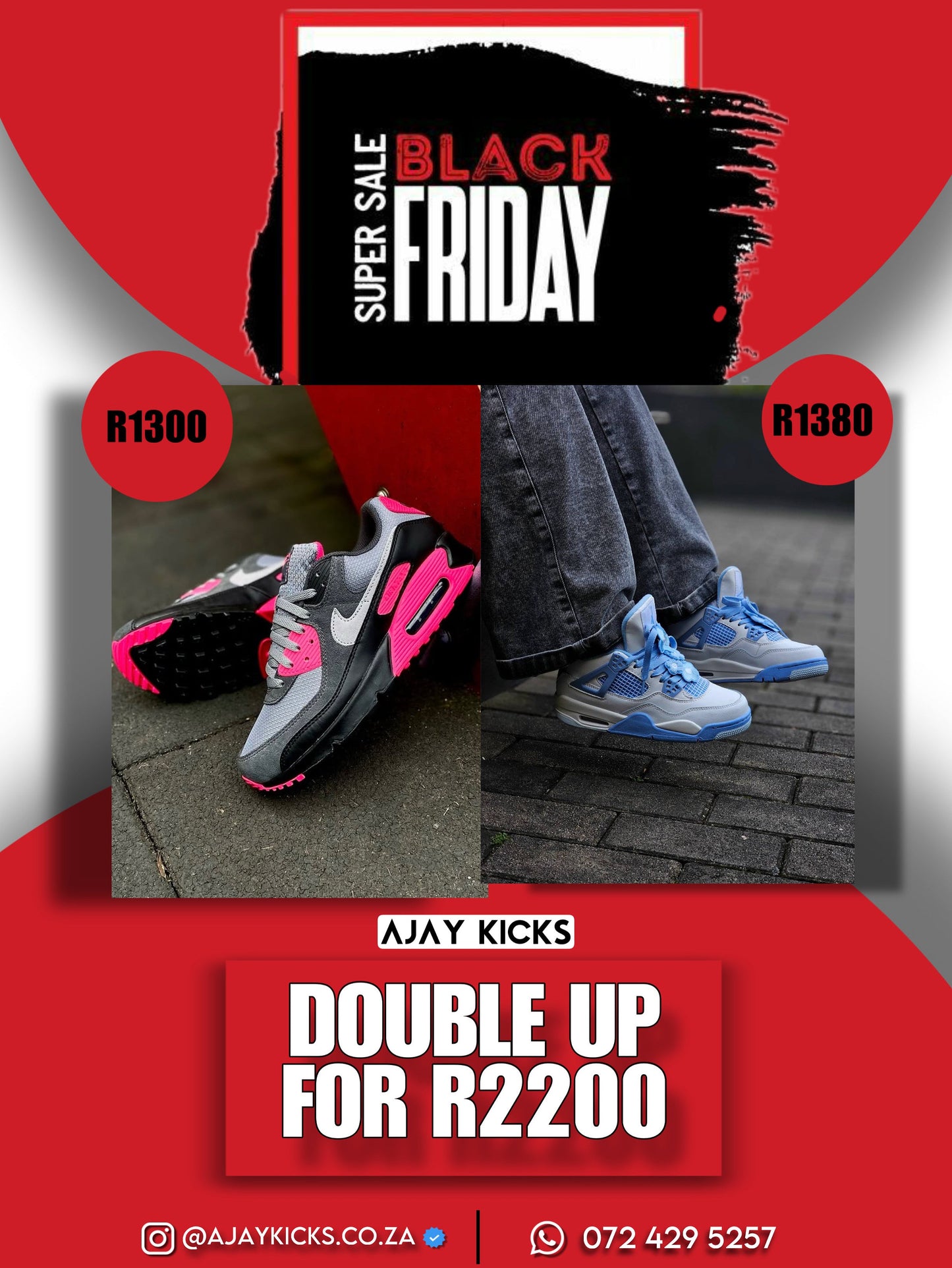 Nike Air Max 90 Pink Grey X Jordan 4 Blue