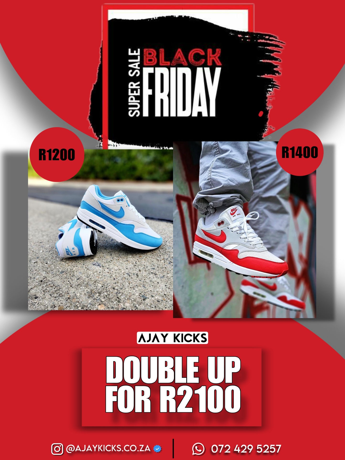 Nike Air Max 1 Blue X Nike Air Max 1 Red