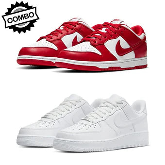 Nike Red Dunk x Nike Air Force White
