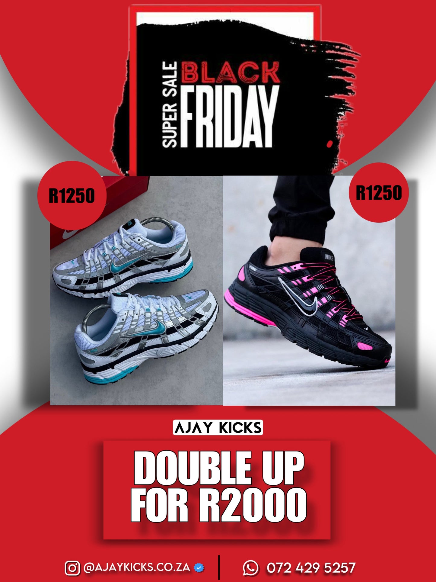 Nike P6000 Silver/Teal X Nike P6000 Black/Pink