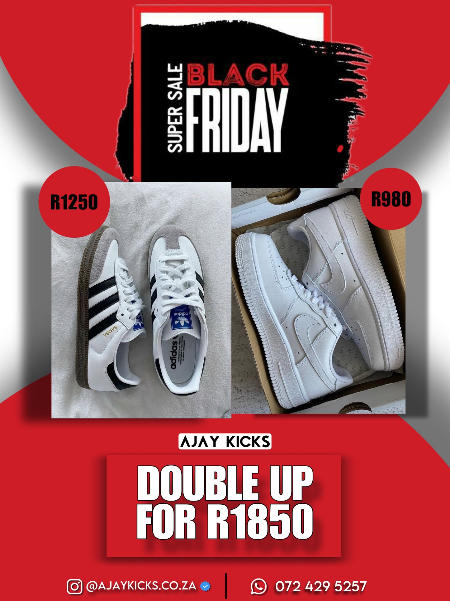 Adidas Samba X Nike Air Force 1 White