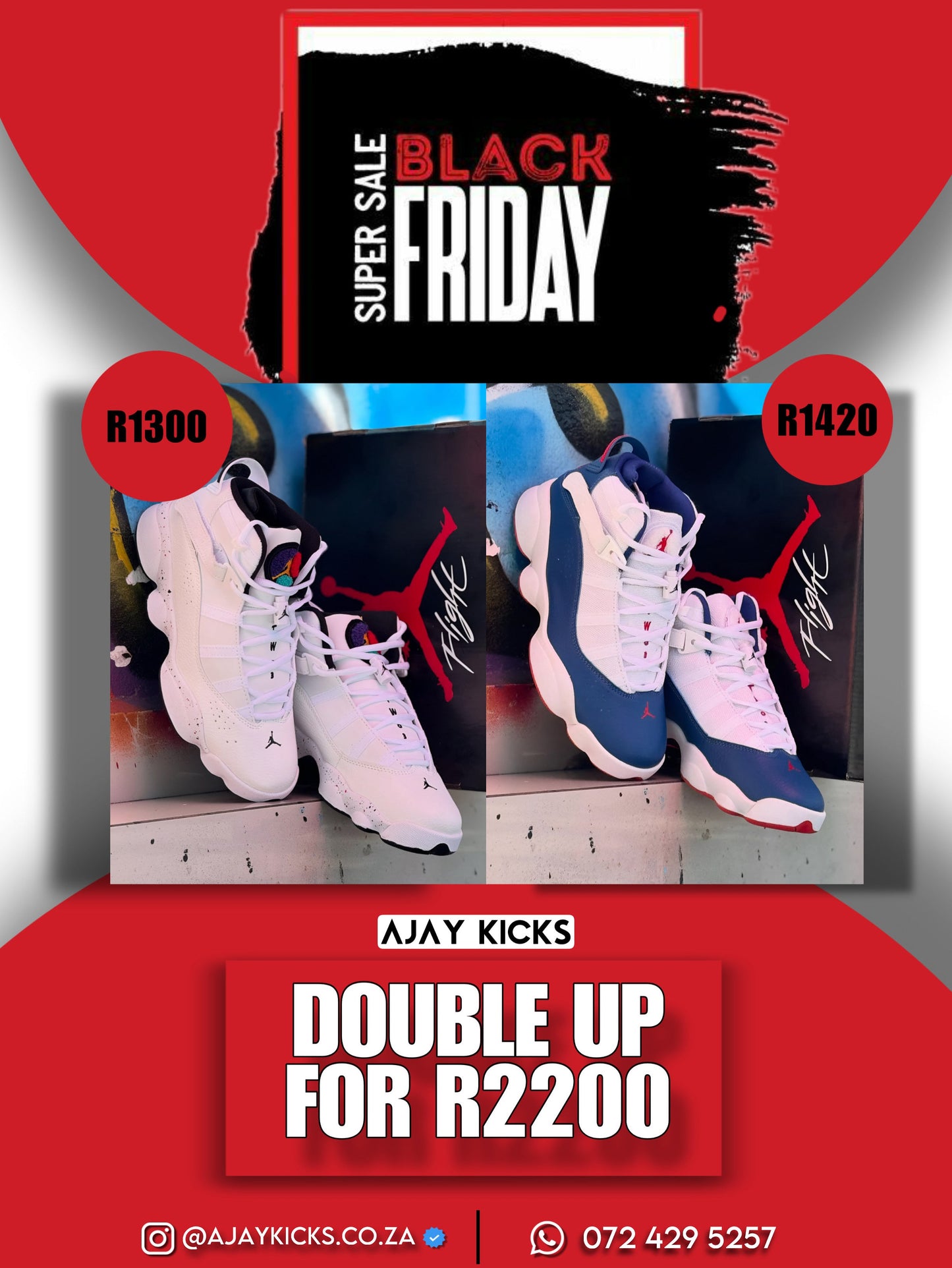 Jordan 6 Rings White x Jordan 6 Rings Blue