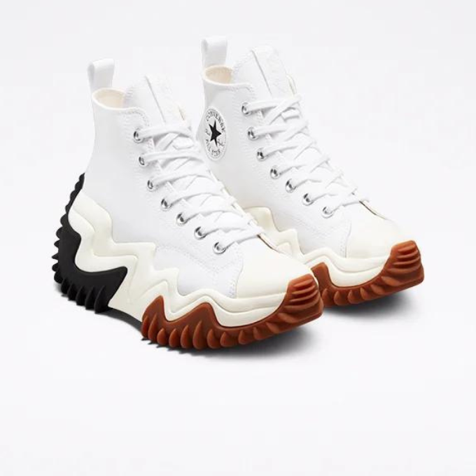 Converse Run Star Motion Canvas Platform Hi White/Black/Gum Honey