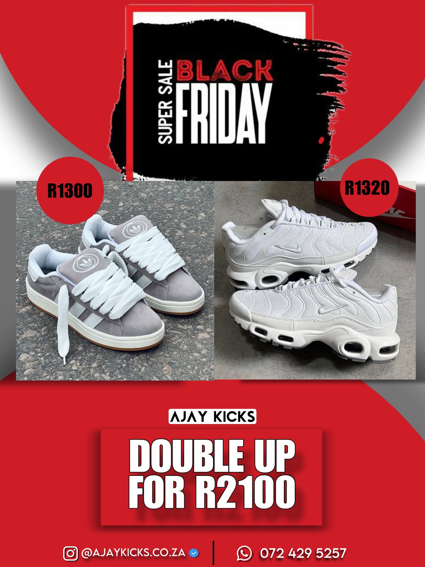 Adidas Campus Grey x Nike TN White