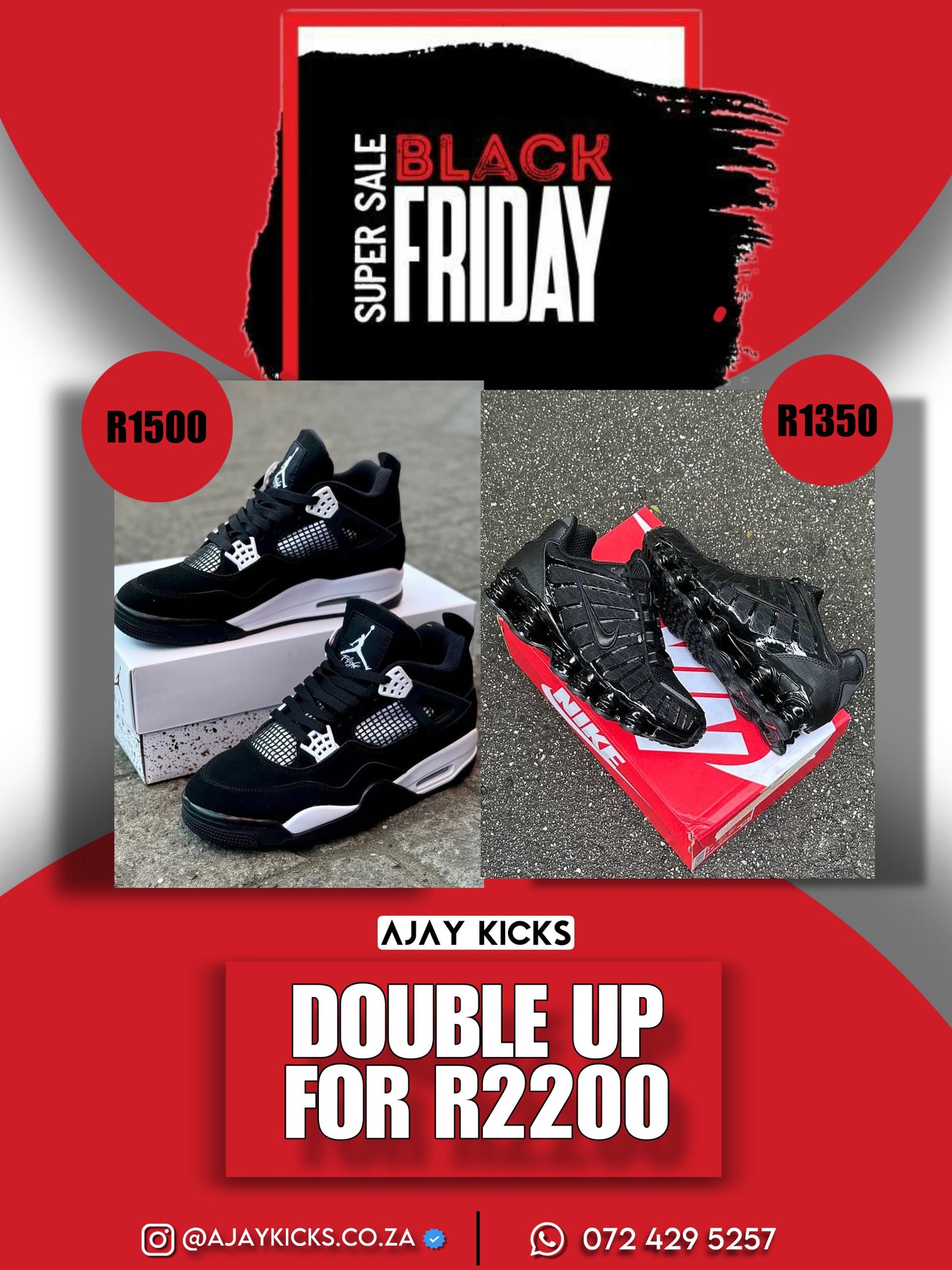 Jordan 4 White Thunder X Nike Shox TL