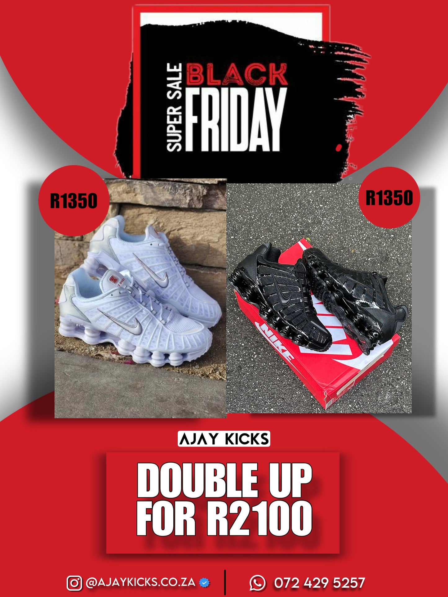 Nike Shox White X Nike Shox Black