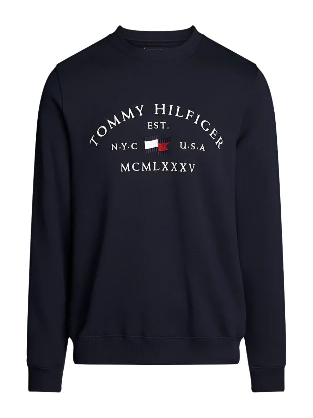 Tommy Hilfiger Logo Embroidery Crew Neck Sweatshirt