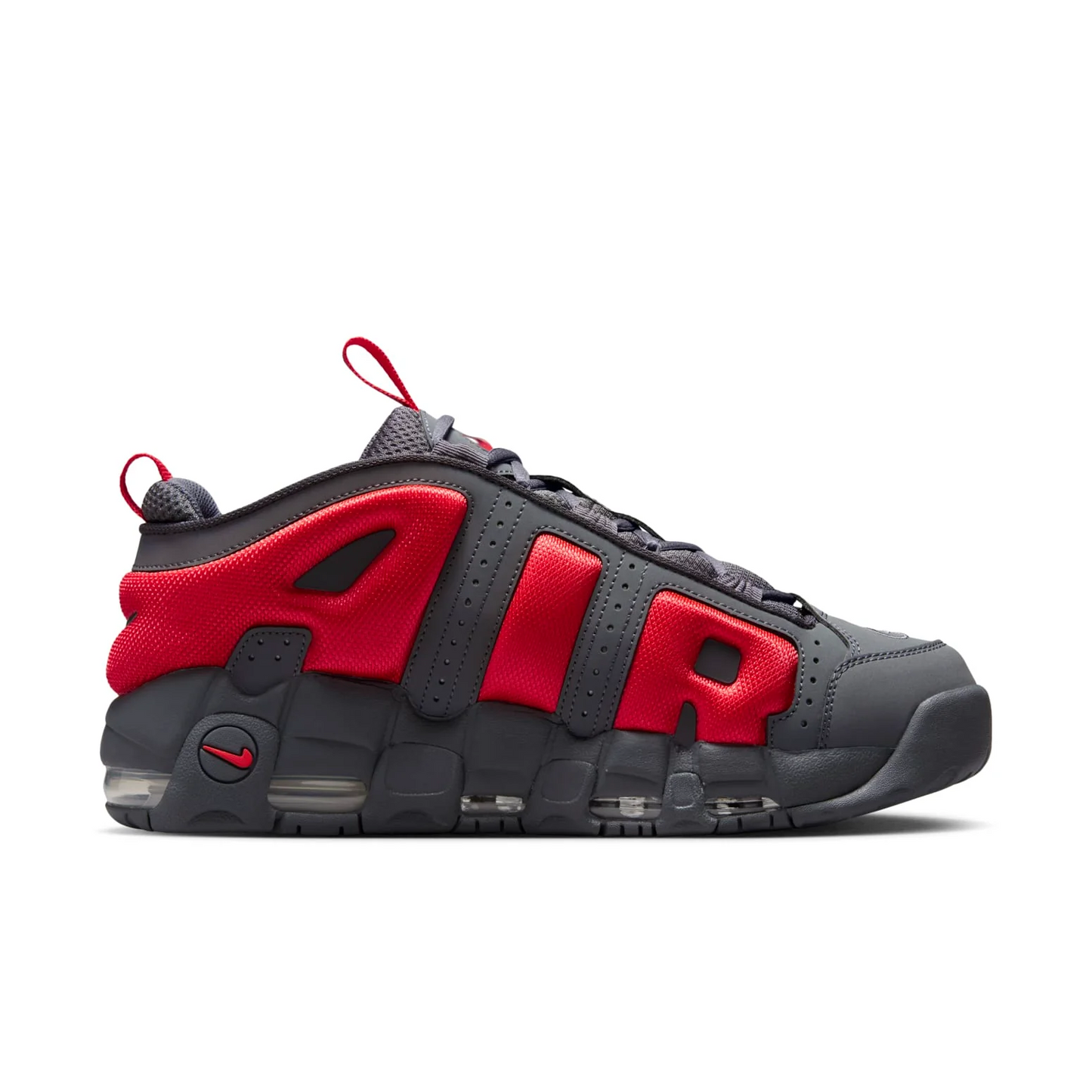 Nike Air More Uptempo Low 'Dark Grey Light Crimson'