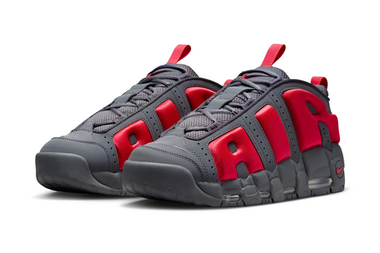 Nike Air More Uptempo Low 'Dark Grey Light Crimson'